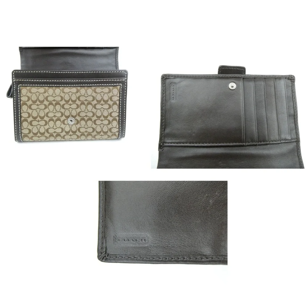 Coach Soho Signature Khaki Brown Mini C Small Trifold Wallet